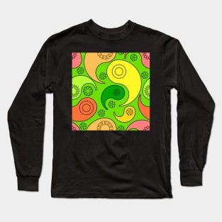 Paisley Principle 24 Bright Green Long Sleeve T-Shirt